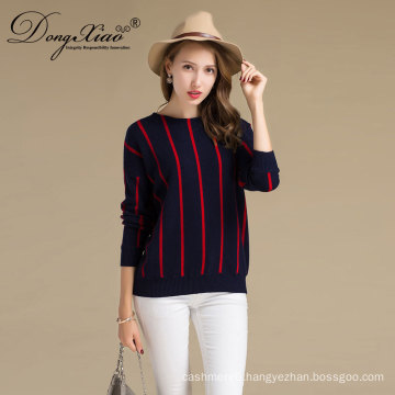 2017 Women Autumn New Colorful Striped Roundneck Thin KnittedCashmere Sweater